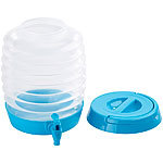 PEARL Faltbares Fässchen, Auslaufhahn, Ständer, 5,5 Liter, blau/transparent PEARL Party- & Camping Getränkespender