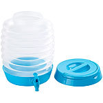 PEARL Faltbares Fässchen, Auslaufhahn, Ständer, 7,5 Liter, blau/transparent PEARL Party- & Camping Getränkespender