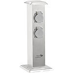 Royal Gardineer 4-fach-Garten-Steckdose mit Edelstahl-Gehäuse, max. 3.500 Watt, IP44 Royal Gardineer Edelstahl-Gartensteckdosen