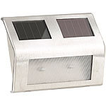 Lunartec Solar-Wandleuchte für den Außenbereich, Edelstahl, 16 lm, 0,24 W Lunartec Solar-LED-Wand- und Treppen-Leuchten für den Außenbereich