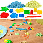 Playtastic Kinetischer Sand, 8x 300 g, bunt, mit Sand-Formen & Werkzeugen Playtastic