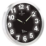 St. Leonhard Funk-Wanduhr mit weißer LED-Zifferbeleuchtung und Quarz-Uhrwerk St. Leonhard Wanduhren mit Quarzwerken und LED-Beleuchtungen