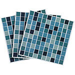 infactory Selbstklebende 3D-Mosaik-Fliesenaufkleber "Aqua", 26 x 26 cm, 3er-Set infactory Deko-Fliesenaufkleber