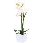 Lunartec LED-Orchidee "Real Touch" mit 3 LED-Blüten, 55 cm, weiß Lunartec LED Orchideen, Real Touch, wie echt