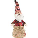 infactory Weihnachtsmann-Türstopper, "Welcome"-Schriftzug, Sandfüllung, 1,1 kg infactory Weihnachtsmann-Türstopper