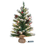 Britesta 2er-Set Deko-Weihnachtsbäume mit 30 LEDs, Zapfen & Eibenbeeren, 60 cm Britesta 