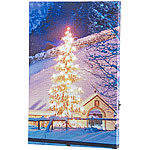 infactory Wandbild "Weihnachtsbaum vor Bergdorf" mit Beleuchtung, 20 x 30 cm infactory LED-Weihnachts-Wandbilder