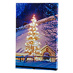 infactory Wandbild "Weihnachtsbaum vor Bergdorf" mit Beleuchtung, 20 x 30 cm infactory LED-Weihnachts-Wandbilder