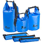 Xcase 3er-Set Wasserdichte Packsäcke aus Lkw-Plane, 5/10/20 Liter, blau Xcase Wasserdichter Packsack
