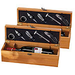 Carlo Milano 2x 5-teiliges Sommelier-Set in edler Geschenkbox für 1 Weinflasche Carlo Milano Wein-Geschenkboxen mit Sommelier-Sets