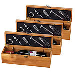 Carlo Milano 3x 5-teiliges Sommelier-Set in edler Geschenkbox für 1 Weinflasche Carlo Milano Wein-Geschenkboxen mit Sommelier-Sets