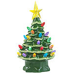infactory Deko-Weihnachtsbaum aus Keramik mit LED-Beleuchtung, Timer, 19 cm infactory Deko-Weihnachtsbäume mit LED-Beleuchtung