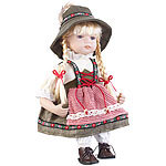 PEARL Sammler-Porzellan-Puppe "Anna" mit bayerischer Tracht, 34 cm PEARL Sammlerpuppen aus Porzellan