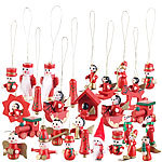 infactory Nostalgischer Weihnachtsbaum-Schmuck aus Holz, handgefertigt, 30-tlg. infactory Weihnachtsbaum-Schmucke