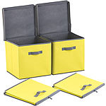 PEARL 2er-Set Aufbewahrungsboxen mit Deckel, faltbar, 31x31x31 cm, gelb PEARL