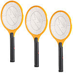 PEARL 3er-Set elektrische Fliegenklatsche mit Akku, USB, orange/schwarz PEARL Elektrische Fliegenklatschen mit Akku und USB-Ladeport