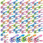 PEARL Soft-Grip-Wäscheklammern mit Doppel-Kleiderhaken, 100 Stück, 5 Farben PEARL