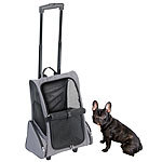 Sweetypet 2in1-Hunde-Trolley und Rucksack mit Sichtfenster, bis 20 kg, anthrazit Sweetypet Rucksack-Transporttrolleys für Haustiere