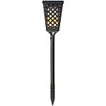 Lunartec Solar-Akku-Gartenfackel mit Flammen-Effekt, 51 LEDs, 0,5 W, 30 lm Lunartec Solar-LED-Gartenfackeln