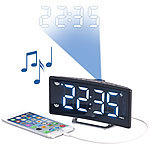 auvisio Projektions-Radiowecker mit Curved-Display, Dual-Alarm & USB-Ladeport auvisio Projektions-Radiowecker