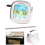 Rosenstein & Söhne Digitales Braten- & Ofenthermometer, Touch-Display, Timer, bis +250 °C Rosenstein & Söhne Digitales Bratthermometer mit kabelgebundenem Temperatur-Fühler