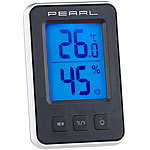 PEARL 2er Pack Digitales Thermometer/Hygrometer mit großem beleuchtetem LCD PEARL