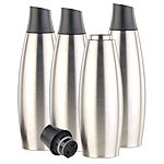 Carlo Milano 4er-Set Design-Thermo-Isolierflaschen mit Klick-Verschluss, 650 ml Carlo Milano Doppelwandige Vakuum-Isolierflaschen