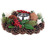 Britesta Handgefertigtes Weihnachts- & Adventsgesteck mit Teelicht-Halter, 23cm Britesta Weihnachts- und Adventsgestecke