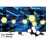 Lunartec Party-LED-Lichterkette m. 10 LED-Birnen, 3 Watt, IP44, warmweiß, 4,5 m Lunartec