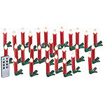 Lunartec 30er-Set LED-Weihnachtsbaum-Kerzen mit IR-Fernbedienung, rot Lunartec