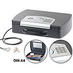 Xcase Geld- & Dokumentenkassette, Stahl, Elektronik-Schloss, A4, Stahlkabel Xcase Geld- und Dokumentenkassetten