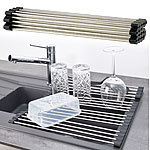 Rosenstein & Söhne Faltbare XXL-Edelstahl Abtropf-Auflage für Spülbecken, 55x45cm Rosenstein & Söhne Abtropf-Auflagen für die Spüle