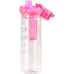 Rosenstein & Söhne Tritan-Trinkflasche mit Fruchtbehälter, BPA-frei, 800 ml, pink Rosenstein & Söhne Trinkflaschen mit Fruchtbehälter