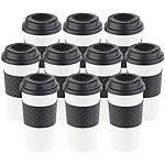 PEARL 10er-Set Coffee-to-go-Becher, Deckel, 475 ml, doppelwandig, BPA-frei PEARL Doppelwandige Coffee-to-go-Becher