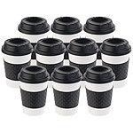 PEARL 10er-Set Coffee-to-go-Becher, Deckel, 350 ml, doppelwandig, BPA-frei PEARL Doppelwandige Coffee-to-go-Becher