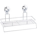 Carlo Milano Gitter-Regal mit Handtuch-Halter und Saugnapf-Halterung, Edelstahl Carlo Milano Wandregale mit Handtuchhaltern