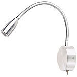 Lunartec LED-Bett- & Lese-Leuchte mit Schwanenhals, Wandmontage, 3 W, warmweiß Lunartec