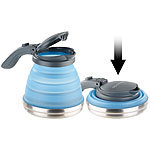 Rosenstein & Söhne Faltbarer Silikon-Camping-Wasserkessel mit Edelstahlboden, 800 ml Rosenstein & Söhne Faltbare Wasserkessel