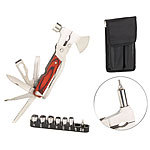 Semptec Urban Survival Technology 26in1-Multitool aus Edelstahl mit Holzgriff und Schraubendreher-Set Semptec Urban Survival Technology