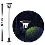 Royal Gardineer Solar-LED-Gartenlaterne SWL-20, 0,18 Watt, 12 Lumen, IP44, 170 cm hoch Royal Gardineer Solar-Wegeleuchten im Straßenlaternen-Design mit Dämmerungssensor