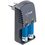 revolt NiMH- & NiCd-Akku-Ladegerät für Typ AA(A), inkl. 2 AAA-Akkus 1.000 mAh revolt Akku-Ladegeräte mit Einzelschacht-Überwachung