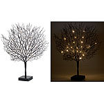Lunartec Moderner Lichterbaum mit 25 warmweißen LEDs, 50 cm, schwarz Lunartec 