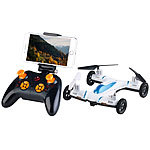 Simulus 2in1-Quadrocopter & Auto m. HD-Kamera, 2,4-GHz-Fernsteuerung, WLAN Simulus 2in1-Quadrocopter und Fahrzeuge