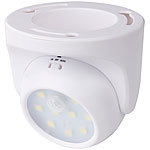 Luminea Kabelloser LED-Strahler, Bewegungssensor, 360° drehbar, 100 lm, weiß Luminea LED-Strahler mit PIR-Sensor, Batteriebetrieb