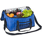 PEARL Faltbare Kühltasche mit Schultergurt & Tragegriffen, 24 Liter, blau PEARL Faltbare Kühltaschen