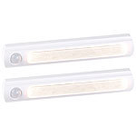 Luminea 2er-Set LED-Schrankleuchte, PIR- & Lichtsensor, 0,6 W, 25 Lm, 6000 K Luminea LED-Schrankleuchten mit Bewegungs- & Lichtsensoren