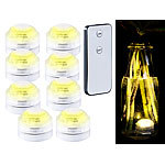Lunartec 8er-Set Mini-LED-Unterwasser-Dekolichter, warmweiß, mit Fernbedienung Lunartec LED-Unterwasser-Lichter