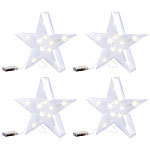 Lunartec Weihnachtsdeko "Stern" mit Hologramm-Effekt und 10 LEDs, 4er-Set Lunartec Weihnachtssterne mit Hologramm-Effekt