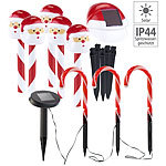 Lunartec Solar-LED-Gartenstecker "Weihnachtsmann" & "Zuckerstangen" im 8er-Set Lunartec Solar-LED-Weihnachtsdekos für den Garten