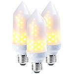 Luminea 3er-Set LED-Flammen-Lampen, realistisches Flackern, E27, 5W, 304lm, A+ Luminea LED-Flammen-Lampen (E27)